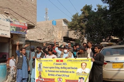 119th birth anniversary of Sindhi Nationalism’s founder: JSFM protests against state brutalities